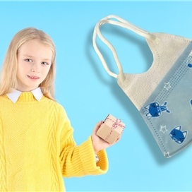 ماسک تنفسی با طرح کودکانه 2 لایه اسپان و 1 لایه ملت بلون ضد حساسیت