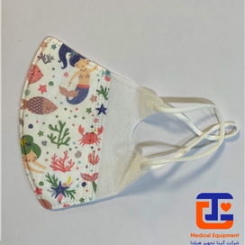 ماسک تنفسی با طرح کودکانه 2 لایه اسپان و 1 لایه ملت بلون ضد حساسیت