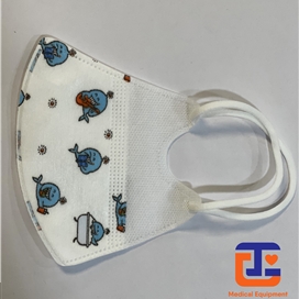 ماسک تنفسی با طرح کودکانه 2 لایه اسپان و 1 لایه ملت بلون ضد حساسیت