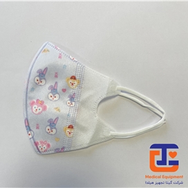 ماسک تنفسی با طرح کودکانه 2 لایه اسپان و 1 لایه ملت بلون ضد حساسیت