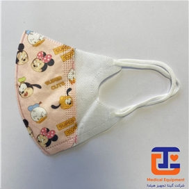 ماسک تنفسی با طرح کودکانه 2 لایه اسپان و 1 لایه ملت بلون ضد حساسیت