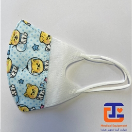 ماسک تنفسی با طرح کودکانه 2 لایه اسپان و 1 لایه ملت بلون ضد حساسیت