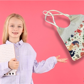 ماسک تنفسی با طرح کودکانه 2 لایه اسپان و 1 لایه ملت بلون ضد حساسیت